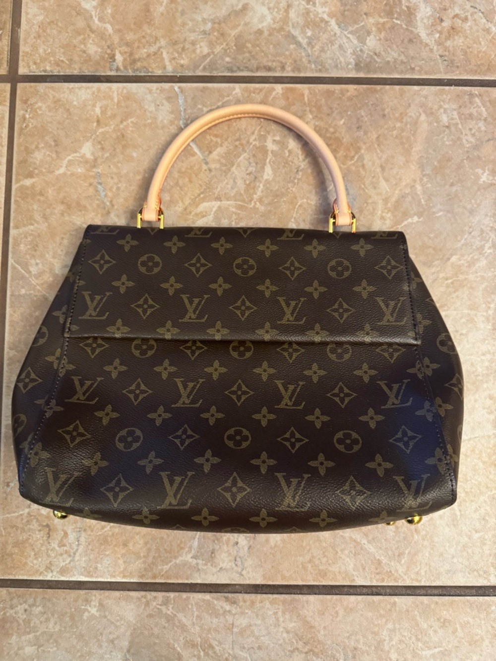 Louis Vuitton Brown Monogram Top-Handle Satchel with Natural Vachetta